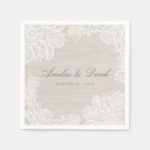Burlap und Lace Wedding Serviette (Vorderseite)