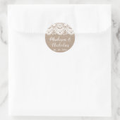 Burlap und Lace Wedding Umschlag Aufkleber Sticker (Tasche)