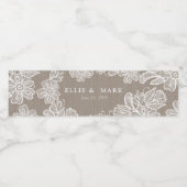 Burlap und Lace Wedding Wasserflaschenetikett (Einzelnes Label)