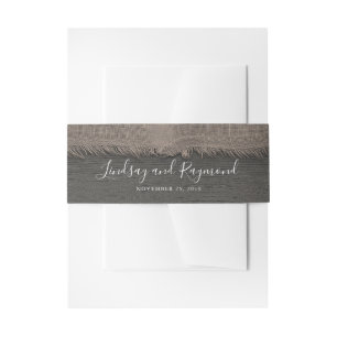 Burlap- und Old Wood Rustic Country Wedding Einladungsbanderole