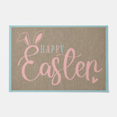 Burlap und Pastelle glücklich Ostern mit sonnigen Fußmatte (Vorderseite)