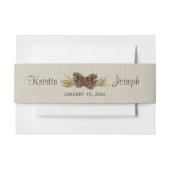 Burlap und Pinecones Einladungsbanderole (Vorderseite Beispiel)