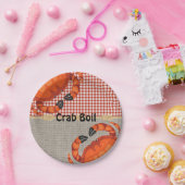 Burlap- und Red Gingham Crab Boil Party Pappteller (Party)