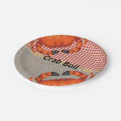 Burlap- und Red Gingham Crab Boil Party Pappteller (Schrägansicht)