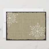 Burlap und Snowflakes Hochzeit 5 x 7 Einladung (Rückseite)