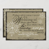 Burlap und Snowflakes Hochzeit 5 x 7 Einladung (Vorne/Hinten)