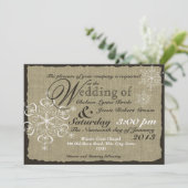Burlap und Snowflakes Hochzeit 5 x 7 Einladung (Stehend Vorderseite)