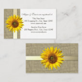 Burlap- und Sonnenblumenregisterkarte Begleitkarte (Vorne/Hinten)