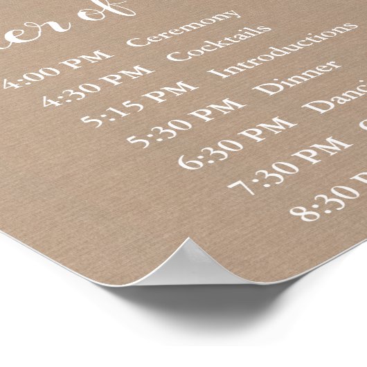 Burlap- und Spitzen-Hochzeitsorden Poster (Ecke)