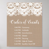 Burlap- und Spitzen-Hochzeitsorden Poster (Vorne)