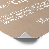 Burlap- und Spitzen-Hochzeitszeitszettel Kapsel-Ze Poster (Ecke)