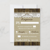 Burlap- und Spitzen mit Twine Wedding RSVP Cards (Vorderseite)