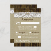 Burlap- und Spitzen mit Twine Wedding RSVP Cards (Vorne/Hinten)