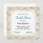 Burlap- und Spitzen-Personalisiertes Brautparty Einladung (Vorne/Hinten)