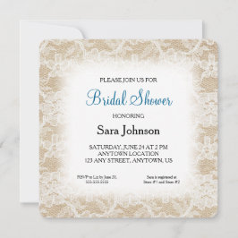 Burlap- und Spitzen-Personalisiertes Brautparty Einladung
