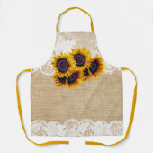 Burlap und Spitzen Sonnenblumen Bouquet rustikales Schürze (Vorderseite)