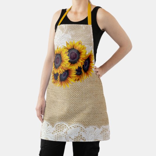 Burlap und Spitzen Sonnenblumen Bouquet rustikales Schürze (InSitu)