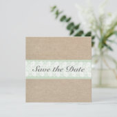 Burlap- und Spitzenminze Save the Date individuell (Stehend Vorderseite)