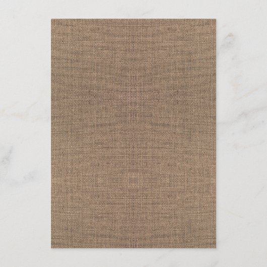 Burlap- und String Lights Hochzeitinformationsgast Begleitkarte (Rückseite)