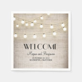 Burlap- und String-Lights Rustikales Land Serviette (Vorderseite)