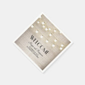 Burlap- und String-Lights Rustikales Land Serviette (Ecke)