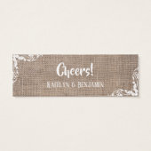 Burlap- und Verzierte Ecken mit Skript, Trinkkarte (Rückseite)