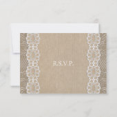 Burlap- und Vintag Lace Shabby Chic Wedding RSVP (Rückseite)
