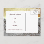 Burlap- und Waldland Save the Date Ankündigungspostkarte (Rückseite)