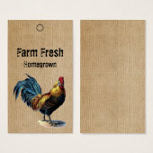 Burlap Vintag Rooster-Preisschilder (Vorne & Hinten)
