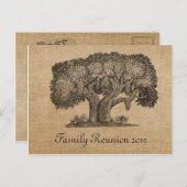 Burlap Vintag Tree Family Wiedersehen Postcard Postkarte (Vorne/Hinten)