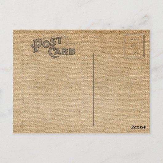 Burlap Vintag Wolf Postkarte (Rückseite)