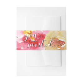 Burlap Watercolor Blume 3 Sie sind eingeladen Skri Einladungsbanderole