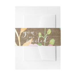 Burlap- & Watercolor-Blume Sie sind eingeladen Skr Einladungsbanderole