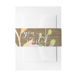 Burlap- & Watercolor-Blume Sie sind eingeladen Skr Einladungsbanderole