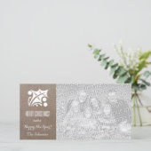 Burlap Weihnachtskarten mit individuellem Holiday  Feiertagskarte (Stehend Vorderseite)