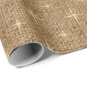 Burlap Weihnachtsstars Geschenkpapier (Rolleneckpunkt)