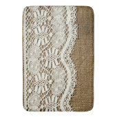 Burlap, weiße Spitze, Vintag, viktorianisch, rusti Badematte (Vorderseite Vertikal)