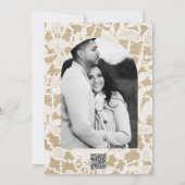 Burlap & White Floral Lace Elegante Rustikale Hoch Einladung (Rückseite)