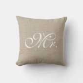 Burlap & White Mr. Pillow Kissen (Vorderseite)