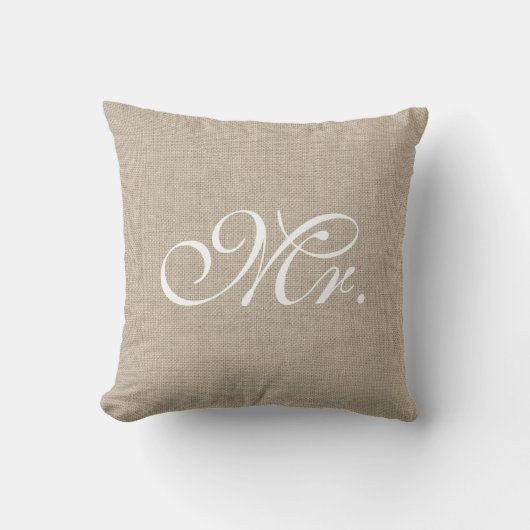 Burlap & White Mr. Pillow Kissen (Vorderseite)