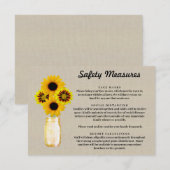 Burlap Yellow Floral Mason Jar Sicherheitsmaßnahme Begleitkarte (Vorne/Hinten)