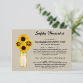 Burlap Yellow Floral Mason Jar Sicherheitsmaßnahme Begleitkarte (Stehend Vorderseite)
