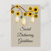 Burlap Yellow Floral Mason Jar Sicherheitsmaßnahme Begleitkarte (Vorderseite)