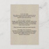 Burlap Yellow Floral Mason Jar Sicherheitsmaßnahme Begleitkarte (Rückseite)