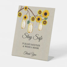 Burlap Yellow Floral Mason Jar Wedding Safety