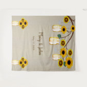 Burlap Yellow Floral Mason Jars Foto Hintergrund Wandteppich (Vorderseite (Horizontal))