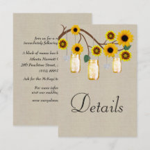Burlap Yellow Floral Mason Jars Hochzeitdetails