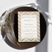 Burlap Zickzack Ankündigung Datum freihalten