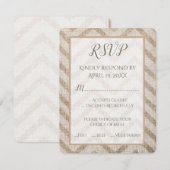 Burlap Zickzack Wedding RSVP Card Karte (Vorne/Hinten)