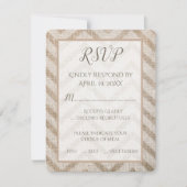 Burlap Zickzack Wedding RSVP Card Karte (Vorderseite)